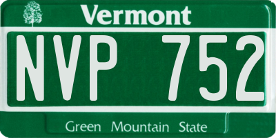VT license plate NVP752