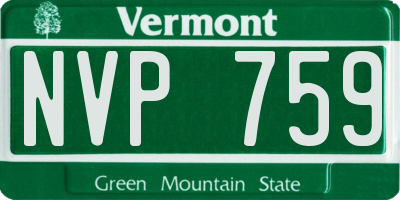 VT license plate NVP759