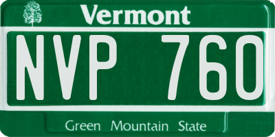 VT license plate NVP760