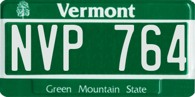 VT license plate NVP764