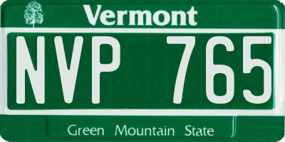VT license plate NVP765