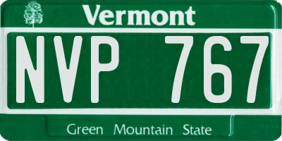 VT license plate NVP767