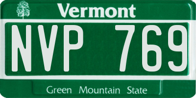 VT license plate NVP769