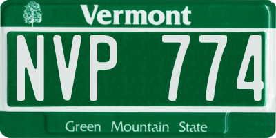 VT license plate NVP774