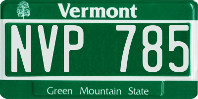 VT license plate NVP785