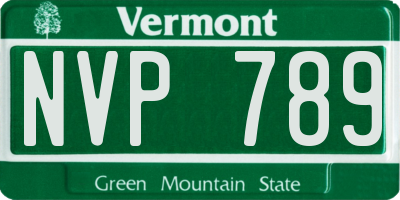 VT license plate NVP789