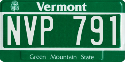 VT license plate NVP791