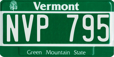 VT license plate NVP795