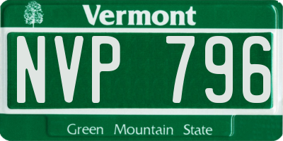 VT license plate NVP796