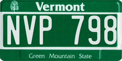 VT license plate NVP798