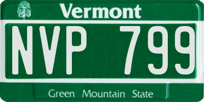 VT license plate NVP799