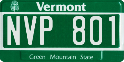 VT license plate NVP801