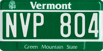 VT license plate NVP804