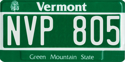 VT license plate NVP805
