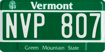 VT license plate NVP807