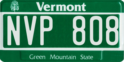 VT license plate NVP808