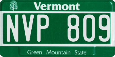 VT license plate NVP809