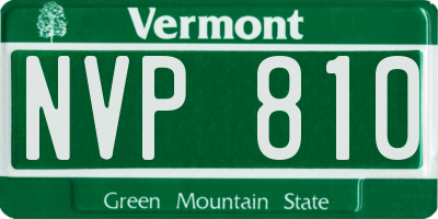 VT license plate NVP810
