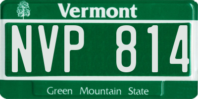 VT license plate NVP814