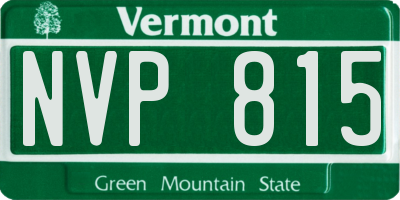 VT license plate NVP815