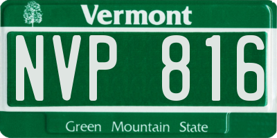 VT license plate NVP816