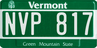 VT license plate NVP817