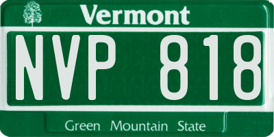 VT license plate NVP818