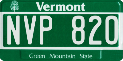 VT license plate NVP820