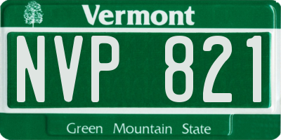 VT license plate NVP821