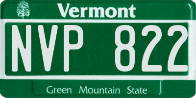 VT license plate NVP822