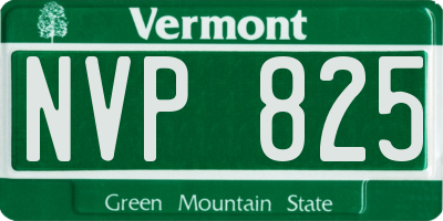VT license plate NVP825