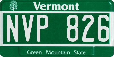 VT license plate NVP826