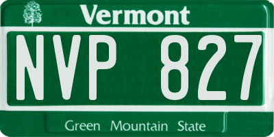 VT license plate NVP827