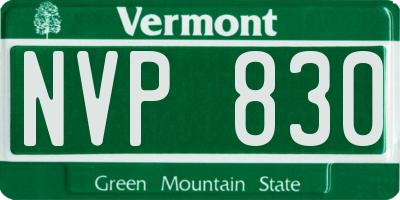 VT license plate NVP830