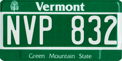 VT license plate NVP832