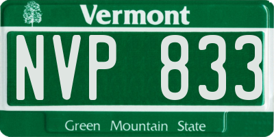 VT license plate NVP833