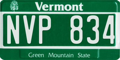 VT license plate NVP834
