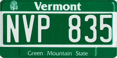 VT license plate NVP835