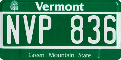 VT license plate NVP836