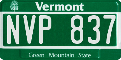 VT license plate NVP837