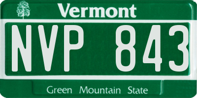VT license plate NVP843