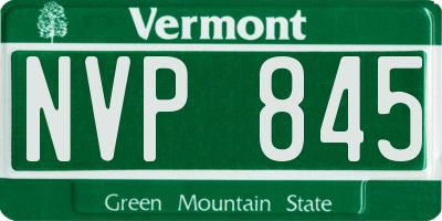 VT license plate NVP845