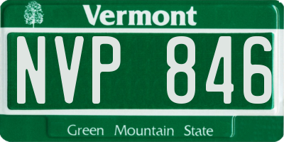VT license plate NVP846