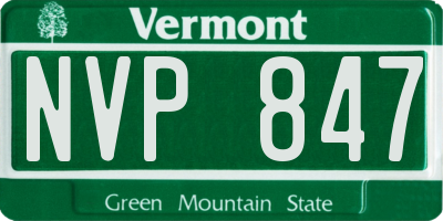 VT license plate NVP847