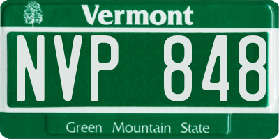 VT license plate NVP848
