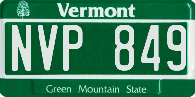 VT license plate NVP849