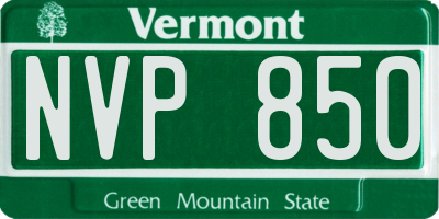 VT license plate NVP850