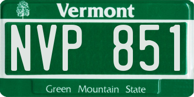 VT license plate NVP851