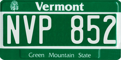 VT license plate NVP852