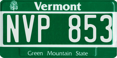 VT license plate NVP853